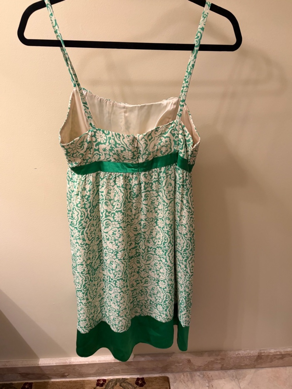 Lilly Pulitzer Green and White Printed Silk Chemise